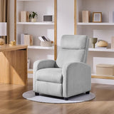 Yaheetech Recliner Chair Corduroy Recliner Sofa with Lumbar Support High-Density Foam & Pocket Springs, Push Back Armchair for Living Room Bedroom Home Theater Light Gray