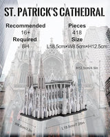 Piececool 3D Metal Puzzles for Adults, St. Patrick's Cathedral Model Kits,New York Cathedral Architecture Building Kits, DIY Hobbies Crafts for Adult Family Time,Home Decor Best Gifts