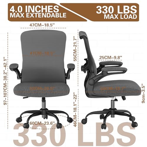Zeonsit Ergonomic Office Chair - High Back Desk Chair with Adjustable Lumbar Support, Breathable Mesh Back, 330LBS Capacity, Easy Assembly, for Home Office Executive Computer Task Zeonsit