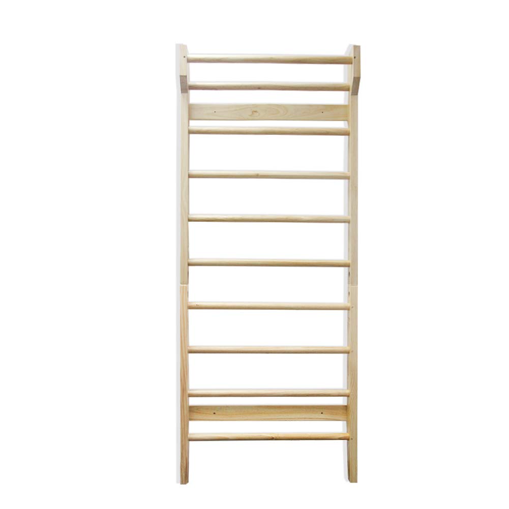 Urban Cycling Apparel Swedish Ladder Wood Stall Bar Suspension Trainer – Physical Therapy & Gymnastics Ladder w/ 10 Strategic Rods. Solid Pine. Urban Cycling Apparel