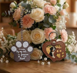 Kinerby Rotating Pet Memorial Photo Frame 4x6, Solid Wood Dog and Cat Loss Sympathy Gift with Fur Keepsake Bottle & Ash Pendants, Double-Sided Remembrance Picture Display for Grieving Pet Owners