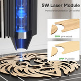 Mecpow M1 Mini Laser Engraver, 5W Laser Cutter Portable Desktop Laser Engraving, 100x100mm Engraving Area, 10000 mm/min Engraving Speed,Accuracy up to 0.01 mm, Eye Protection Design Mecpow