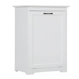 Sardoxx Wooden Tilt Out Trash Cabinet Kitchen Trash Can Rack Garbage Recycling Bucket Kitchen Cabinet, Hidden Garbage Cabinet with Angle Adjustable Door, Holds 13 Gallons, White Sardoxx