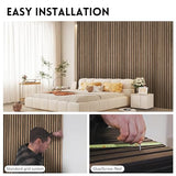 Ritollo Wood Panels for Wall, 4-Pack 94.48" x7.87" 3D Wood Slat Wall Panel, Acoustic Slat Wall Panel for Modern Interior Decor, TV Background, Living Room, Walnut RITOLLO