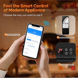ROVSUN 26" Electric Fireplace Inserts with APP & Remote Control, 1400W Recessed Stove Heater with 8H Timer, 6 Flame Colors, 5 Brightness for Indoor Use, ETL ROVSUN