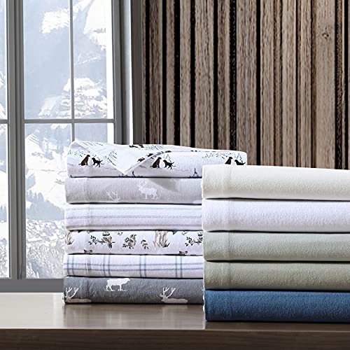 Eddie Bauer - Twin Sheets, Cotton Flannel Bedding Set, Brushed For Extra Softness, Cozy Home Decor (Woodland Friends, Twin) Eddie Bauer
