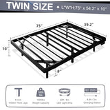 Feonase Twin Size Floating Bed Frame with Charging Station and LED Lights, Metal Bed Frame with Heavy Duty Steel Slats Supports, No Box Spring Needed, Easy Assembly, Black Feonase