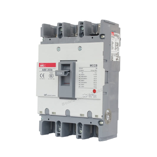 Circuit Breaker Moulded Case Circuit Breaker MCCB 50A 60A 75A 100A 125A 150A 175A 200A 225A 3p 3 Pole 50Hz 600V ABE-203b Electric(150A)