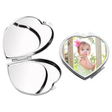 ZUYYON 6 Pieces Sublimation Blank Pocket Makeup Mirror Sublimation Metal Compact Mirror Folding Travel Makeup Mirror Heat Transfer Cosmetic Mirror for Women Girls(Heart) ZUYYON