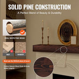 VEVOR Fireplace Mantel, 60" x 8" x 6", 50 lbs Weight Capacity, Natural Wood Mantel for Over Fireplace, Wall Mounted Floating Farmhouse Shelf, Handcrafted Fireplace Mantel for Wall Decor, Rustic Brown VEVOR
