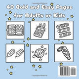 Back to School: Bold and Easy Coloring Book for Adults or Kids (Bold and Easy Coloring Books) WoodArtSupply