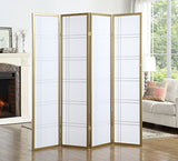 Roundhill Furniture Seto 4-Panel 4 Golden Room Divider Screen, Gold Roundhill Furniture