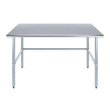 AmGood Stainless Steel Work Table Open Base | Metal Work Bench (Stainless Steel Table Open Base, 60" Long x 30" Deep) AmGood