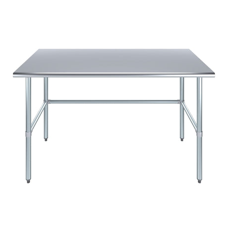 AmGood Stainless Steel Work Table Open Base | Metal Work Bench (Stainless Steel Table Open Base, 60" Long x 30" Deep) AmGood