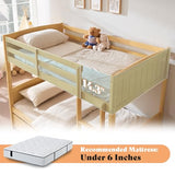 AMERLIFE Twin Over Twin Bunk Bed with Storage Drawers, Solid Rubberwood 2-in-1 Convertible Loft Beds with Ladders, Modern Detachable Bed Frame for Kids and Teens Bedroom, Natural Wood AMERLIFE