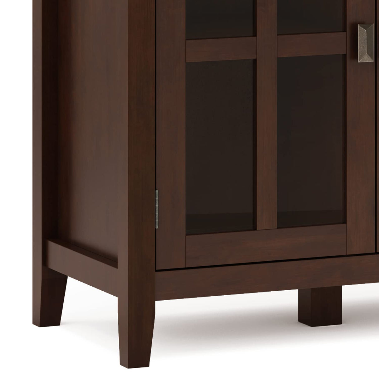 SIMPLIHOME Artisan SOLID WOOD 66 Inch Wide Contemporary Wide 4 Door Storage Cabinet in Russet Brown, For the Living Room, Entryway and Family Room SIMPLIHOME