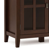 SIMPLIHOME Artisan SOLID WOOD 66 Inch Wide Contemporary Wide 4 Door Storage Cabinet in Russet Brown, For the Living Room, Entryway and Family Room SIMPLIHOME