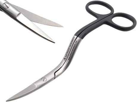 ARTMAN INSTRUMENTS Bent Handle Curved Embroidery Scissors - 6 Inch Curved Applique Scissors for Machine Embroidery, Fabric Stitches, and Crafting - Premium Stainless Steel with Precision Blades Artman Instruments