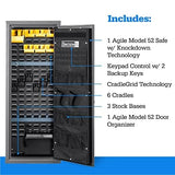 SecureIt Agile Model 52 Pro Gun Safe - Holds Rifles, Shotguns, Pistols & Other Handguns - Home Firearm Storage w/new Biometric addition for convenience, Easily Wall Mounted SecureIt