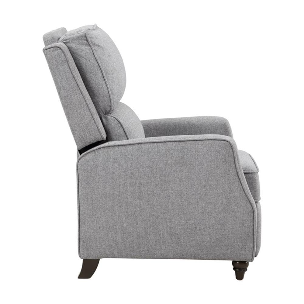 Lexicon Loveland Upholstered Fabric Push Back Recliner in Gray Lexicon