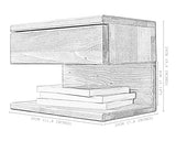 WOODCHES Floating Nightstand Side Accent or End Table with Storage Drawer, Wood Bedside Shelf, Handmade Floating Table (CAPE TOWN) WOODCHES