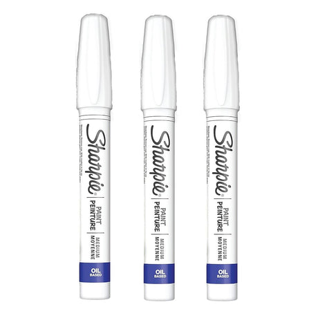 Sharpie, Medium Point, White Ink, Pack of 3 Oilased Paint Marker SHARPIE