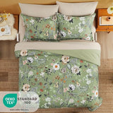 CASAAGUSTO Full Size Comforter Sets-7 Pieces Green Floral Bedding Sets, Bed in a Bag Full with Botanical Butterfly Comforter, Sheets, Pillowcases & Shams for All Seasons CASAAGUSTO