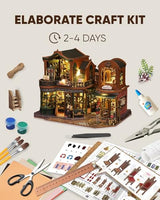 DIY Miniature House Kit, DIY Dollhouse Kit for Adults to Build, Mini Magic House Miniature kit, Model Building Book Nook Diorama Kit, Ideal Gifts for Mothers Day Birthday Christmas(Magic Book Shop)