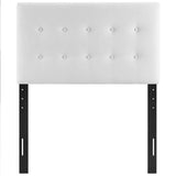 Modway Emily Twin Biscuit Tufted Performance Velvet Headboard, White Modway