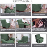 KEKUOU Recliner Chair Covers Lazy Boy Recliner Covers Stretch Couch Cover Slipcovers 1 Piece Furniture Protector with Elastic Bottom for Dog,Kids.(Recliner, Greyish Green)