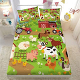 Yasida Farm Animal Cow Full Size Fitted Sheets for Full Sheets Set Girls and Boys Full Bedding Sets Harvest Sheets Goats Chickens Farm Animals Bedding Sheet Soft Microfiber(1*Sheet+2*Pillowcase) Yasida