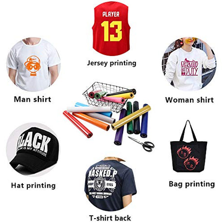 RENLITONG White HTV Iron on Vinyl 12Inch by 10ft Roll Heat Transfer Vinyl for T-Shirt HTV Rolls for All Cutter Machine - Easy to Cut & Weed for Heat Transfer Design RENLI·TONG