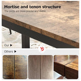 dainslef 71 Inch Industrial Dining Table, Large Rectangle Kitchen Table with Metal Legs, Round Corners, Wooden Conference Tables Writing Desk for Dining Room, Living Room, Retro Brown dainslef