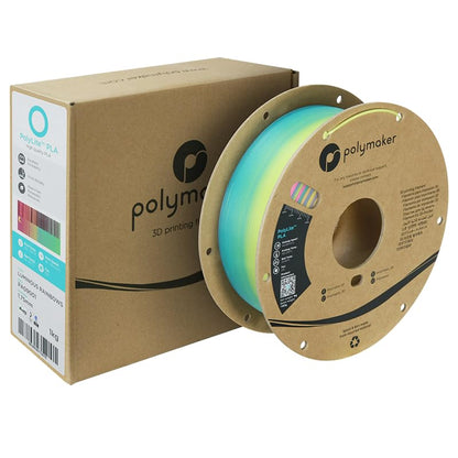 Polymaker Luminous PLA Filament 1.75mm, Luminous Rainbows PLA 3D Printer Filament 1.75 1kg - PolyLite 1.75 PLA Filament Luminous Rainbow, Dimensional Accuracy +/- 0.03mm, Enjoy Colorful - WoodArtSupply