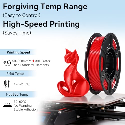 Dynta 3D Printer Filament 250g 53mm Spool - 1.75mm High Precision Regular PLA Compatible with FLASHFORGE, Bambu Lab A1, Creality Ender-3 V3, Black, White, Red, Green, Blue, Purple for Beginners Dynta