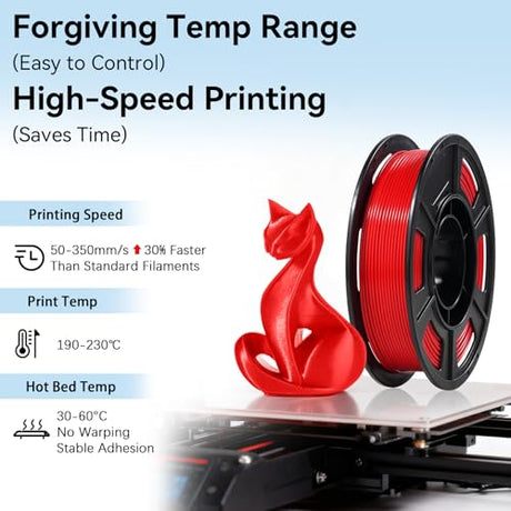 Dynta 3D Printer Filament 250g 53mm Spool - 1.75mm High Precision Regular PLA Compatible with FLASHFORGE, Bambu Lab A1, Creality Ender-3 V3, Black, White, Red, Green, Blue, Purple for Beginners Dynta