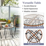 Tangkula 3 Pieces Patio Conversation Bistro Set, Outdoor Wicker Furniture w/Round Tempered Glass Top Table & 2 Rattan Armchairs, Bistro Chat Set w/Seat Cushions for Porch, Backyard, Garden Tangkula