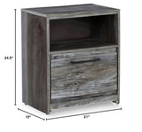 Signature Design by Ashley Baystorm Rustic Coastal 1 Drawer Nightstand with 1 Open Cubby & 2 Slim-Profile USB Charging Stations, Smoky Gray Signature Design by Ashley