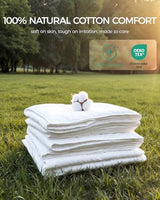 FAUNNA 100% Cotton Duvet Cover, Hypoallergenic Bed Bug Proof White Minimalist Comforter Cover Zipper,Featuring Antimicrobial Product Protection for Enhanced Freshness Breathable Duvet Protector(Full) FAUNNA