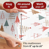 Queen Christmas Tree Sheet Set - Holiday Xmas Pattern Bedding Set - Deep Pockets - Snug Fit - 4 Piece - Wrinkle Free & Easy Care - Comfy Festive Winter - Holiday Sheets for Women, Men, Kids & Teens CGK Unlimited
