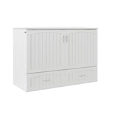 AFI, Southampton Murphy Bed Chest Full with 6" Mattress, Built-in USB Charger & Storage Drawer, White AFI