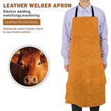 Leather Welding Work Apron,Brown Leather Apron for Men,Heat & Flame-Resistant Woodworking Apron,Adjustable Protective Work Aprons for Blacksmith/Home Improvement/Heavy Duty Work,Wear Resistance Apron Longzhuo
