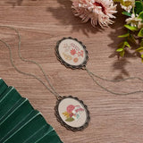INFUNLY 6 Sets DIY Mushroom Necklace Embroidery Kit for Adult Beginner Embroidery Pendant Kit Mushroom Theme Embroidery Stitching Necklace Kit Cross Stitch Kits with Instructions for Women Gift