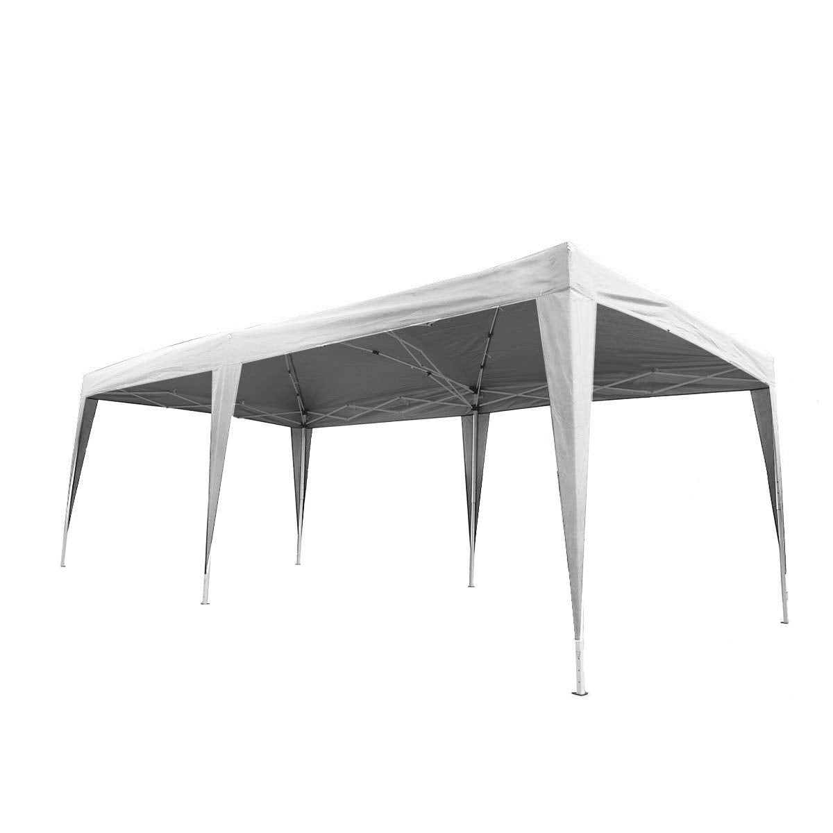 Polar Aurora 10' X 20' Easy Pop up Canopy Party Tent Outdoor Patio Wedding Party Tent Folding Waterproof w/ 4 Removable Sidewalls and Portable Bag - White Polar Aurora