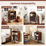 LOKO Record Player Stand with Charging Station, Turntable Stand with Vinyl Storage & USB Ports, Farmhouse Vinyl Record Storage Cabinet for Living Room, Bedroom, Music Room, Holds Up to 150 Albums LOKO