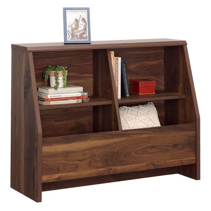 Sauder Willow Place Dual-Purpose Footboard Bookcase in Grand Walnut Finish - WoodArtSupply