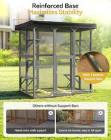 71inch Large Catio Outdoor Cat Enclosure with Weatherproof Cover, Perches and Condo, Walk in Cat House for Multiple Cats Outside PawGiant