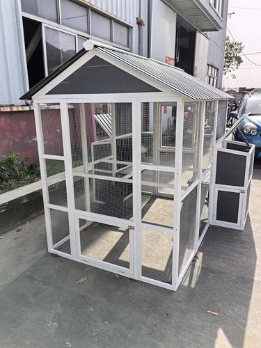 YOPTO Chicken Coop for 10 Chickens,Extra Large Wooden Chicken House Outdoor Nest Box Hen Houses with 2 Chicken Nesting Boxes,Poultry Pet Hutch w/Walk in Desgin,Ramp and Run,Waterproof Roof YOPTO