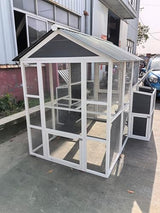 YOPTO Chicken Coop for 10 Chickens,Extra Large Wooden Chicken House Outdoor Nest Box Hen Houses with 2 Chicken Nesting Boxes,Poultry Pet Hutch w/Walk in Desgin,Ramp and Run,Waterproof Roof YOPTO