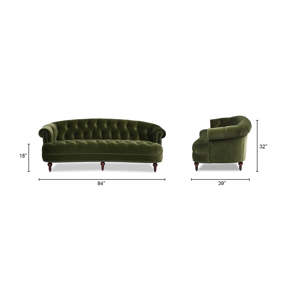 Jennifer Taylor Home La Rosa Victorian Chesterfield Tufted Sofa, Olive Green Performance Velvet Jennifer Taylor Home